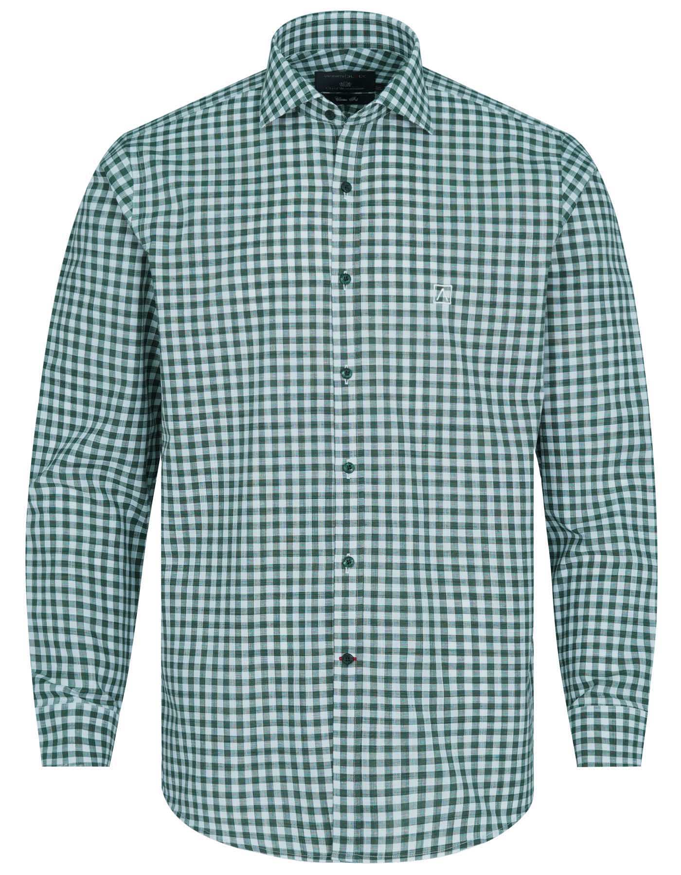 Check White/Green Classic Fit Shirt FS2709-1RF-14.5