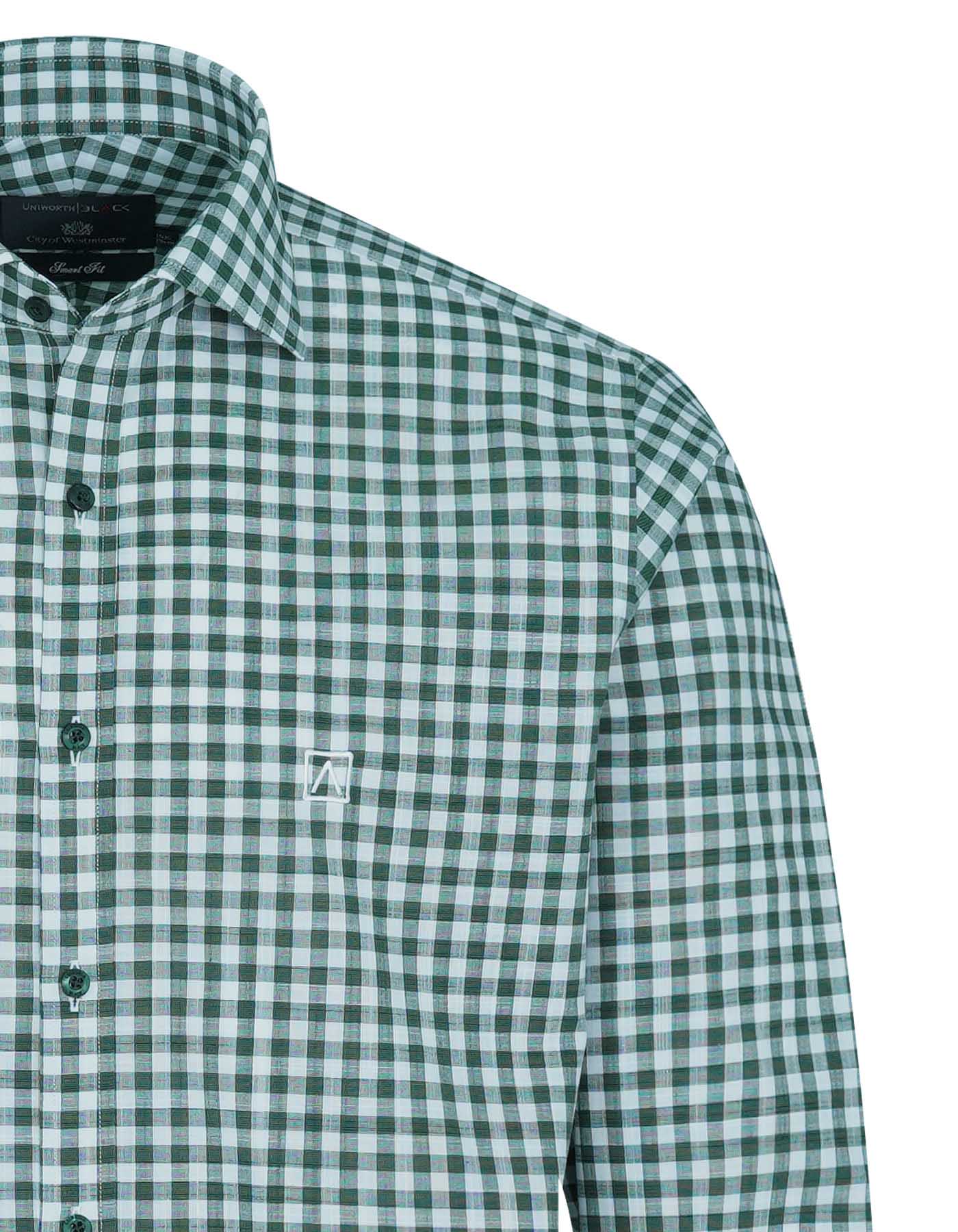 Check White/Green Tailored Smart Fit Shirt FS2709-1SF-15