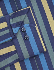 Stripe Navy/Olive Tailored Smart Fit Shirt FS2712-1SF-15.5