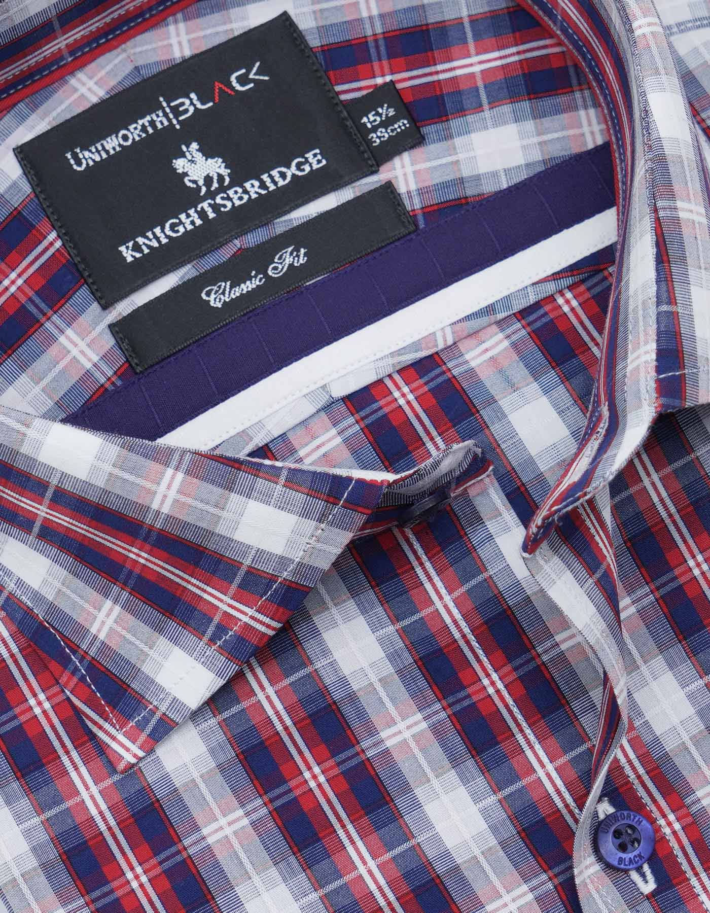 Check Blue/Red Classic Fit Shirt FS2718RF-15