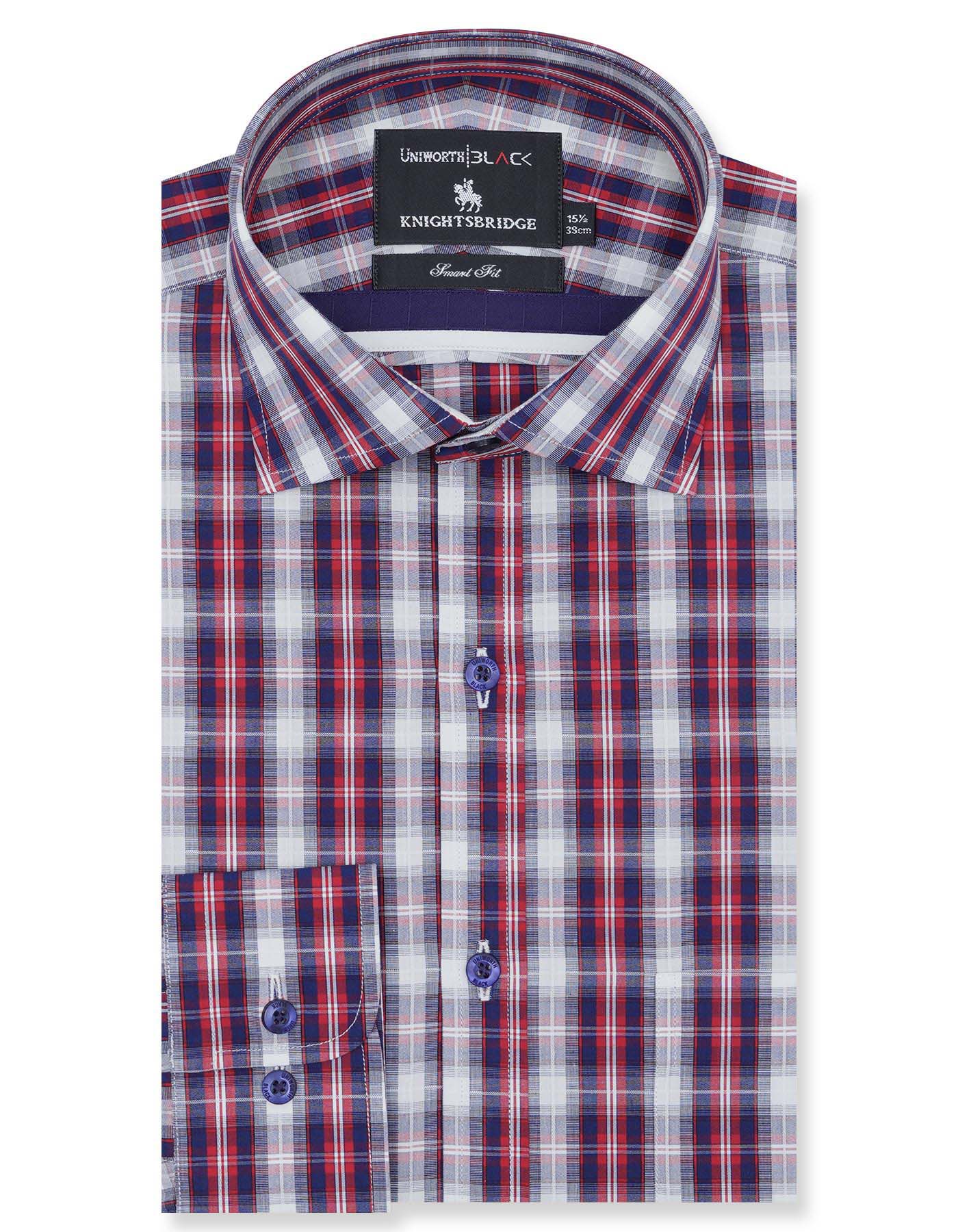 Check Blue/Red Tailored Smart Fit Shirt FS2718SF-14.5