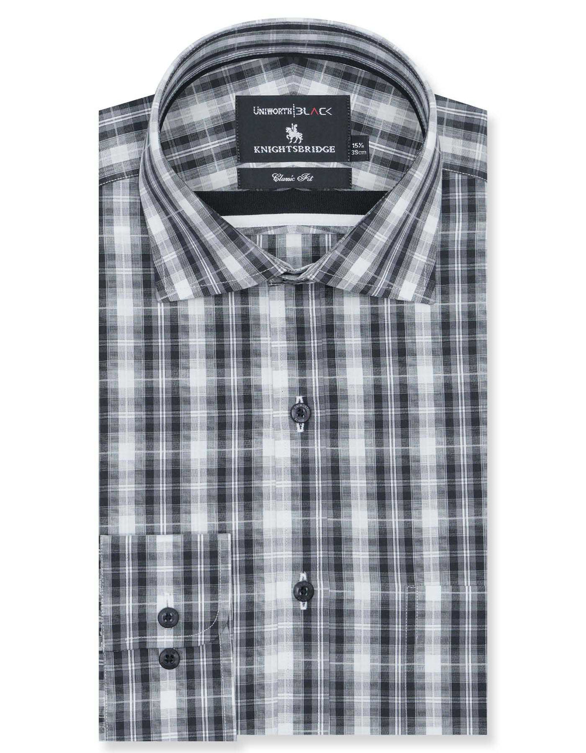 Check White/Black Classic Fit Shirt FS2720-1RF-14.5