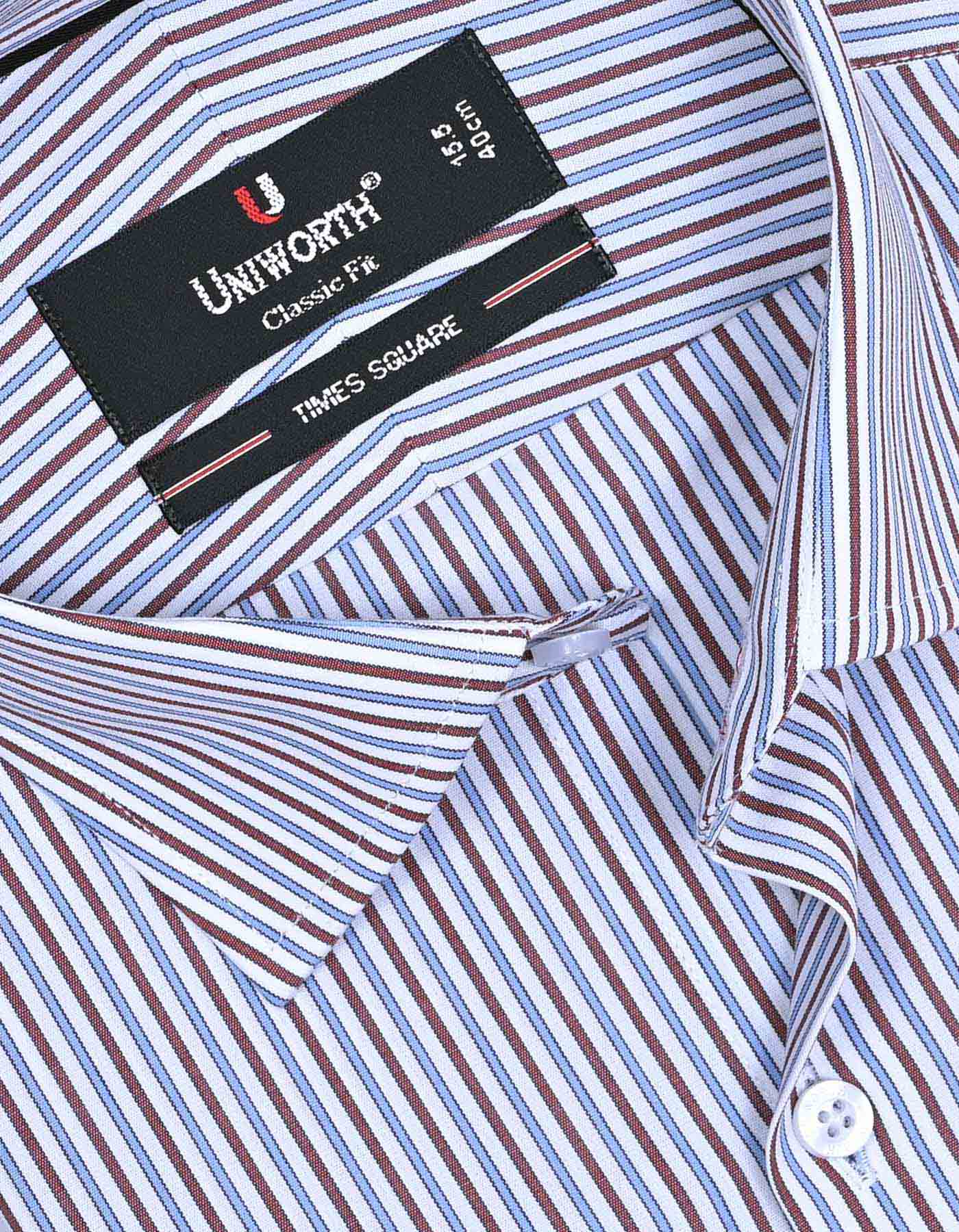 Stripe Maroon Classic Fit Shirt FS2720-2RF-15
