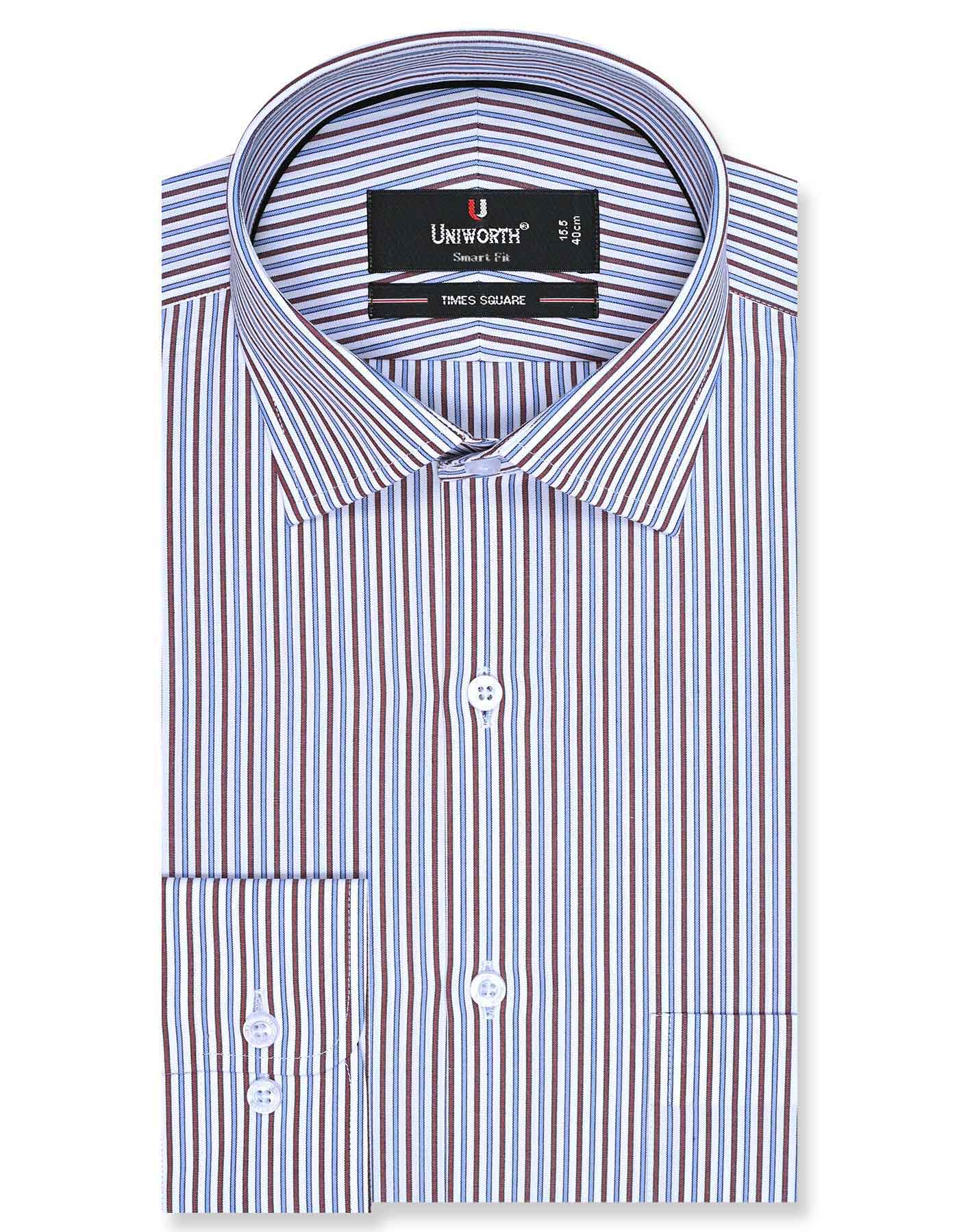 Stripe Maroon Tailored Smart Fit Shirt FS2720-2SF-14.5