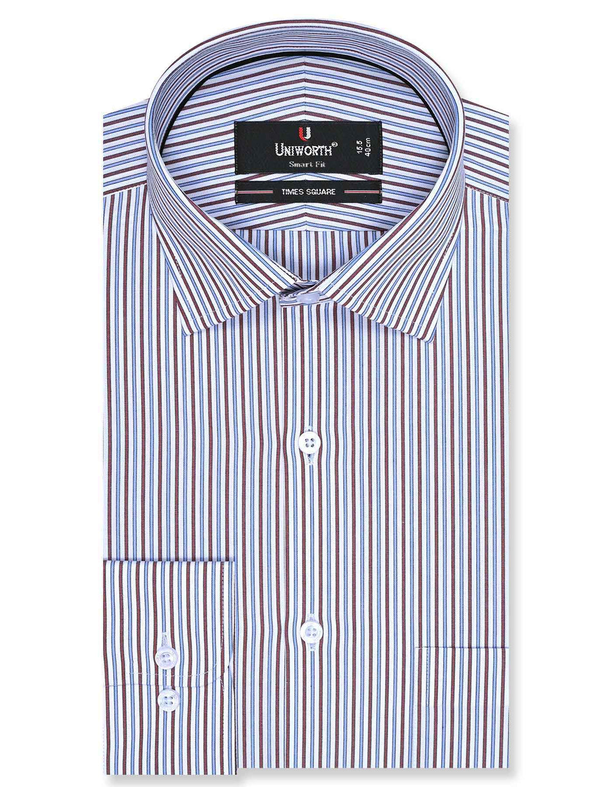 Stripe Maroon Tailored Smart Fit Shirt FS2720-2SF-14.5