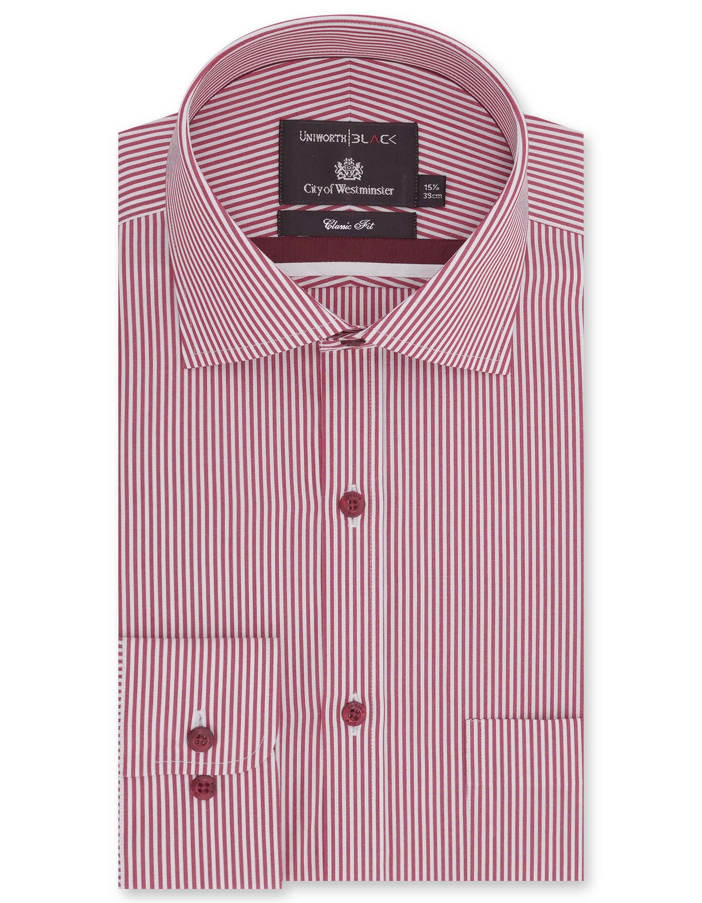 Stripe White/Red Classic Fit Shirt FS2720RF-14.5