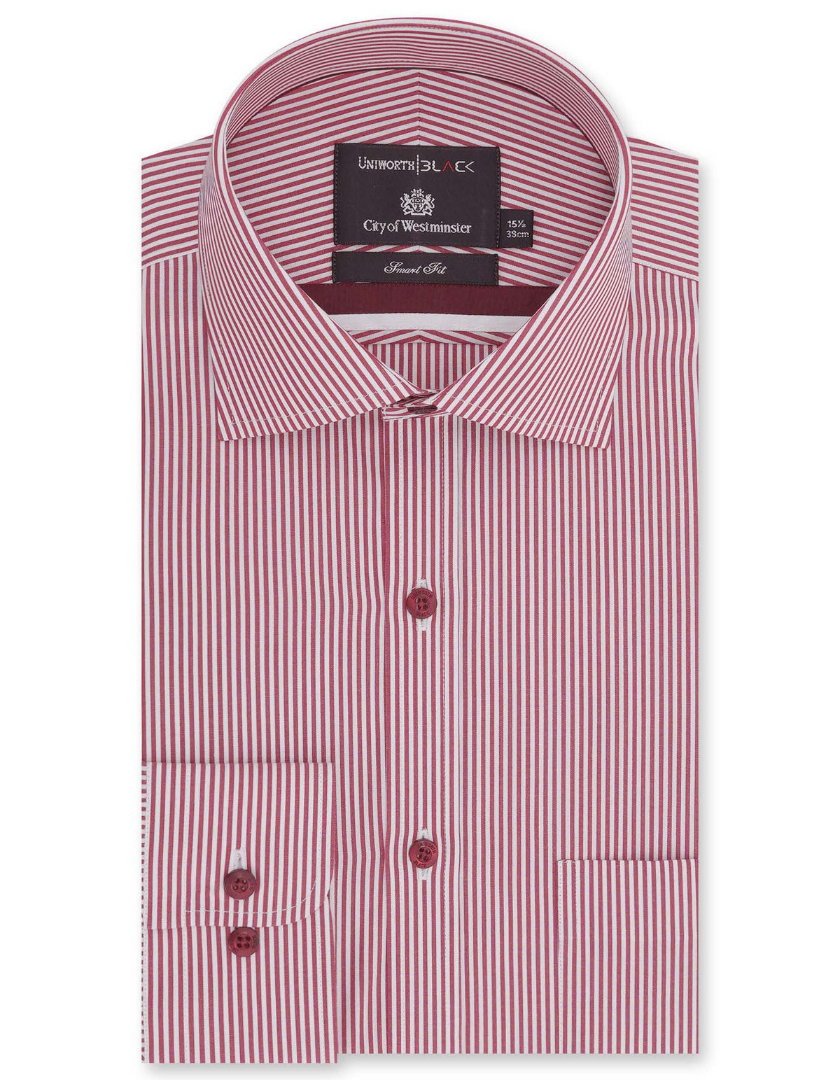 Stripe White/Red Tailored Smart Fit Shirt FS2720SF-14.5