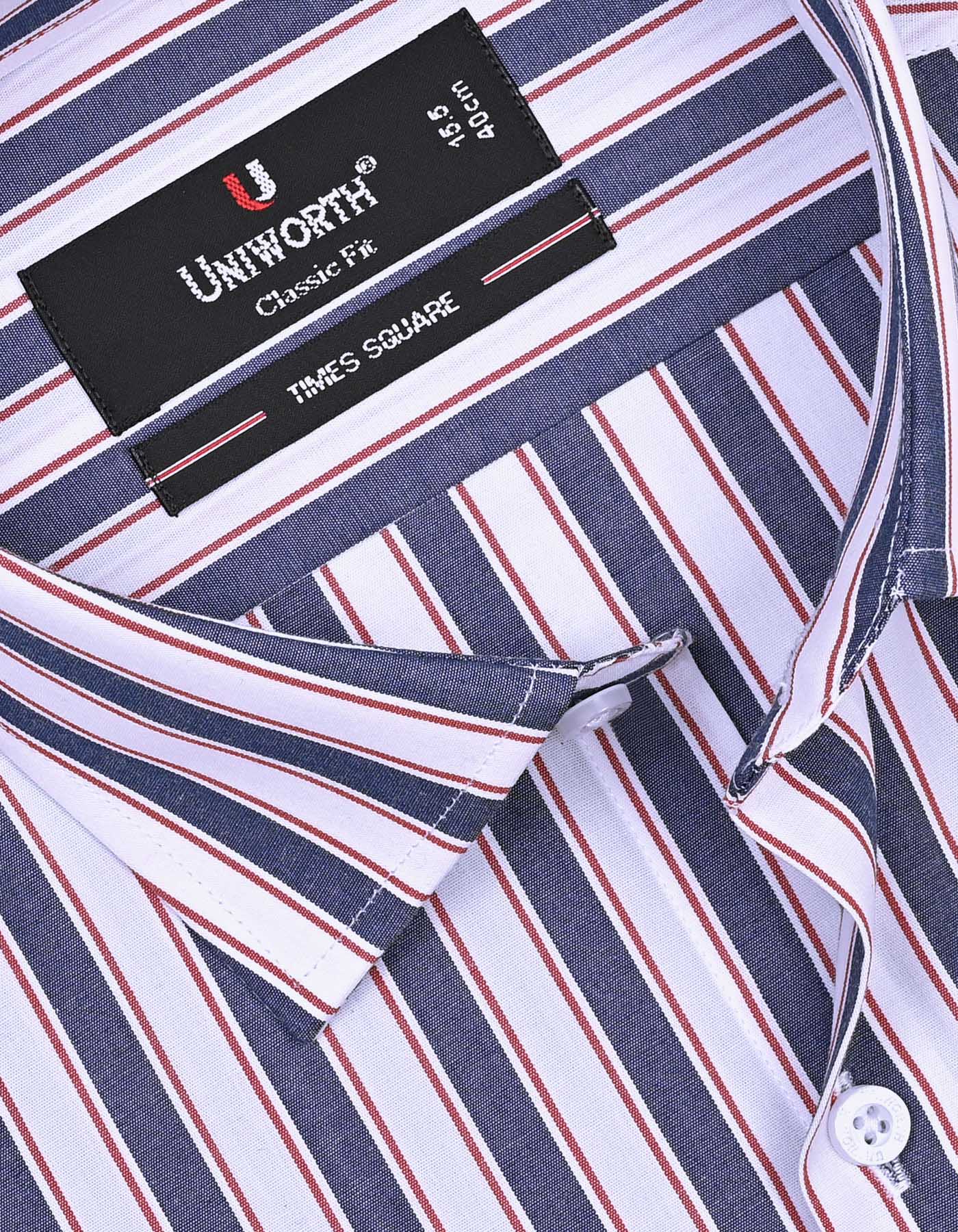 Stripe Maroon Classic Fit Shirt FS2722-2RF-15