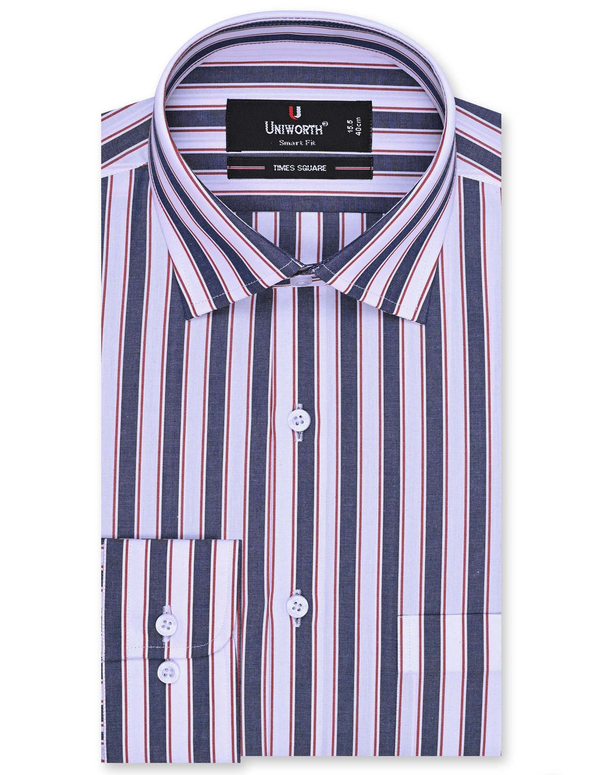 Stripe Maroon Tailored Smart Fit Shirt FS2722-2SF-14.5