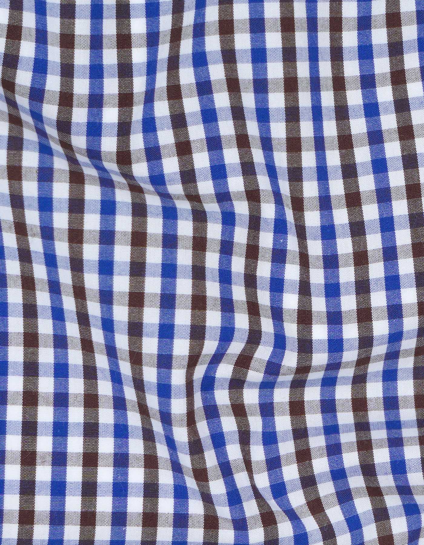 Check White/Royal Blue Classic Fit Shirt FS2724-1RF-16
