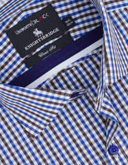 Check White/Royal Blue Classic Fit Shirt FS2724-1RF-15