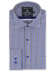 Check White/Royal Blue Classic Fit Shirt FS2724-1RF-14.5