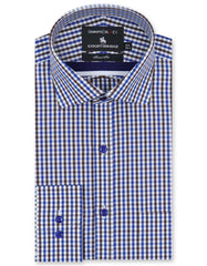 Check White/Royal Blue Tailored Smart Fit Shirt FS2724-1SF-14.5