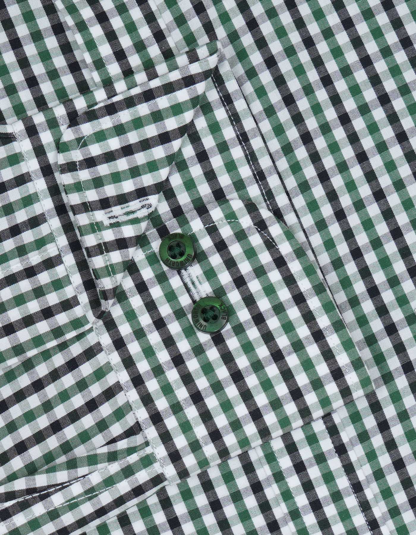 Check White/Green Classic Fit Shirt FS2725-1RF-15.5