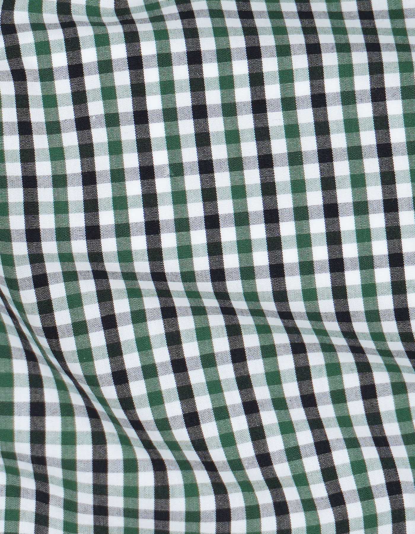 Check White/Green Classic Fit Shirt FS2725-1RF-16