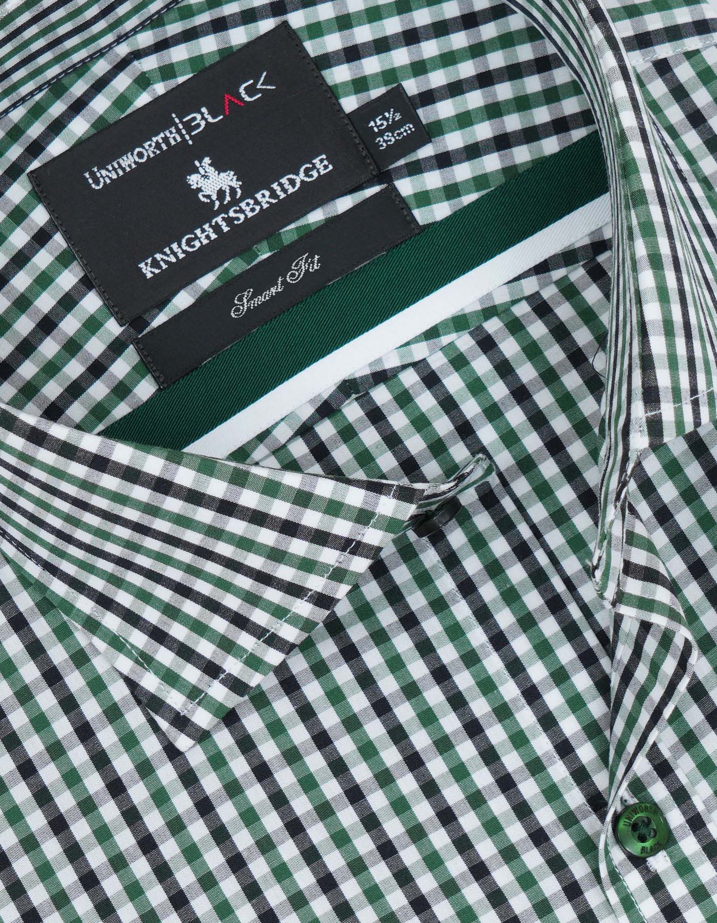 Check White/Green Tailored Smart Fit Shirt FS2725-1SF-15