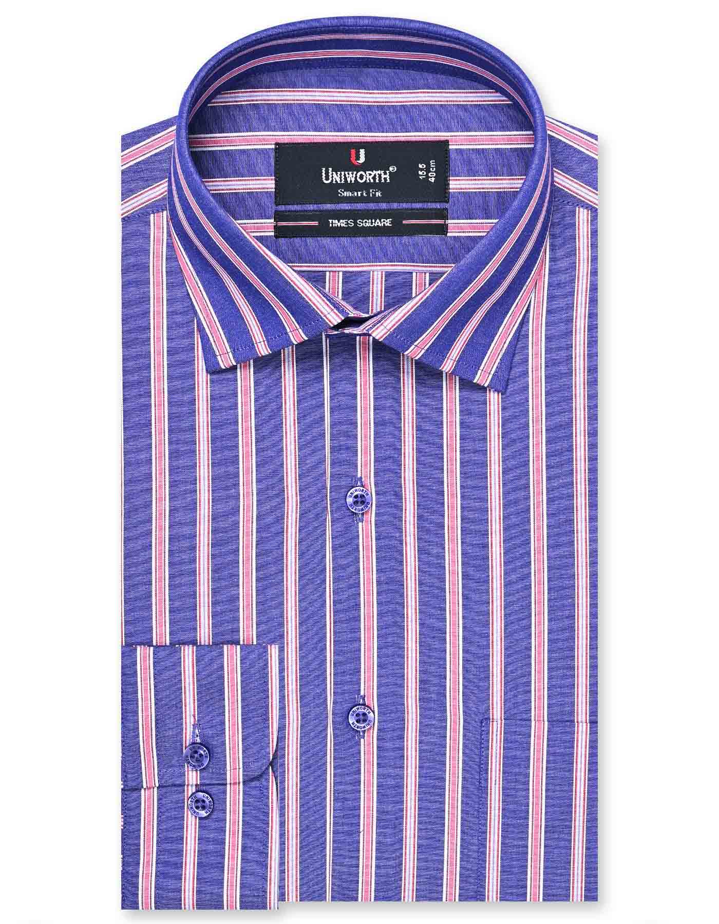 Stripe Purple Tailored Smart Fit Shirt FS2725-2SF-14.5