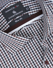 Check White/Brown Classic Fit Shirt FS2726-1RF-15