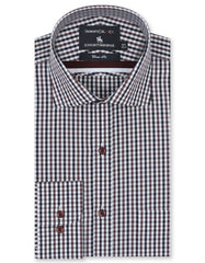 Check White/Brown Classic Fit Shirt FS2726-1RF-14.5