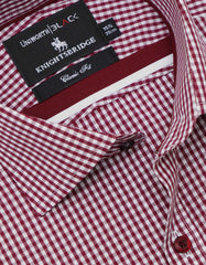 Check White/Maroon Classic Fit Shirt FS2728-1RF-15