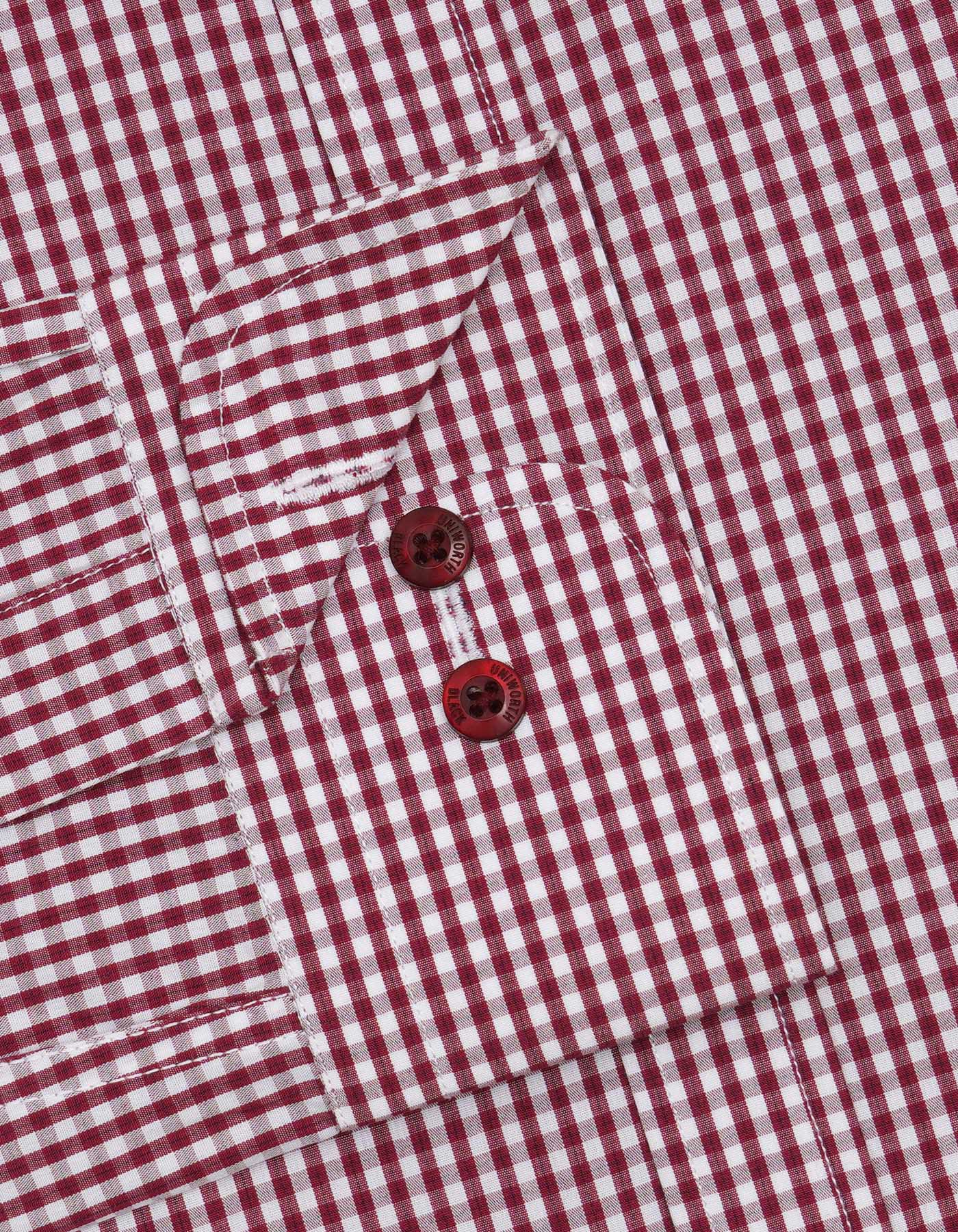 Check White/Maroon Tailored Smart Fit Shirt FS2728-1SF-15.5
