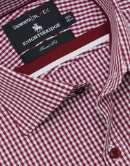 Check White/Maroon Tailored Smart Fit Shirt FS2728-1SF-15