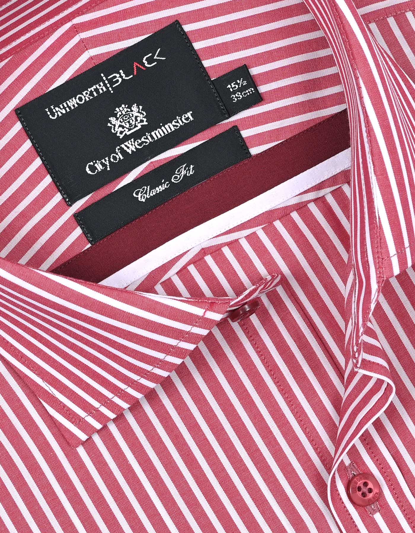 Stripe White/Red Classic Fit Shirt FS2731RF-15