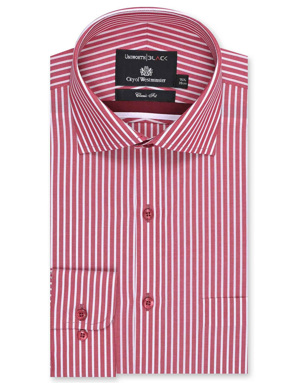 Stripe White/Red Classic Fit Shirt FS2731RF-14.5