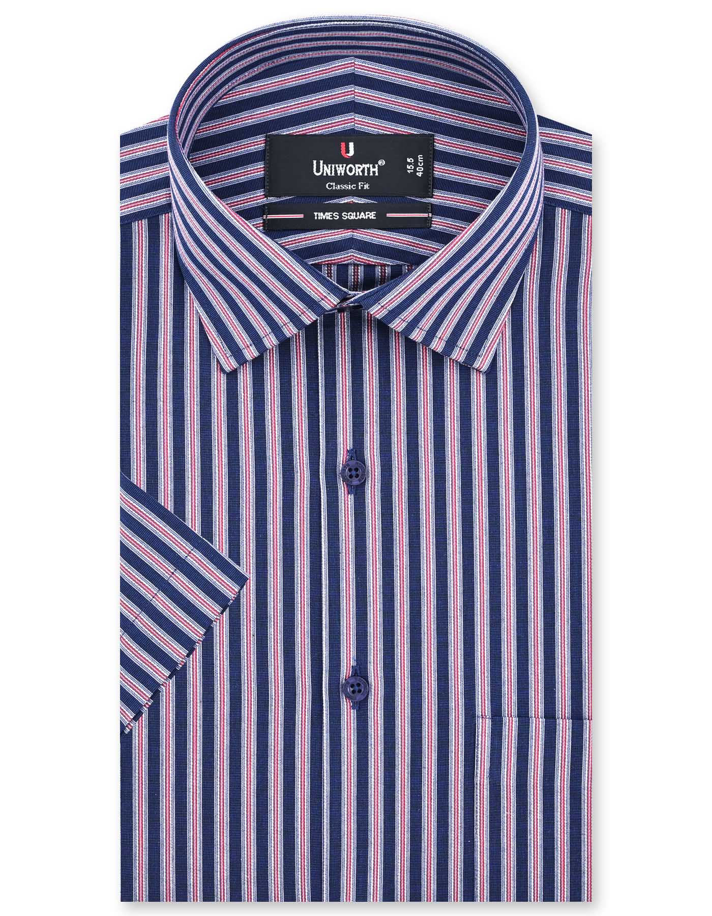 Stripe Navy Classic Fit Shirt FS2731RH-14.5