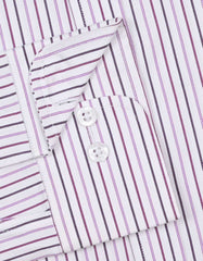 Stripe White/Purple Classic Fit Shirt FS2733RF-15.5