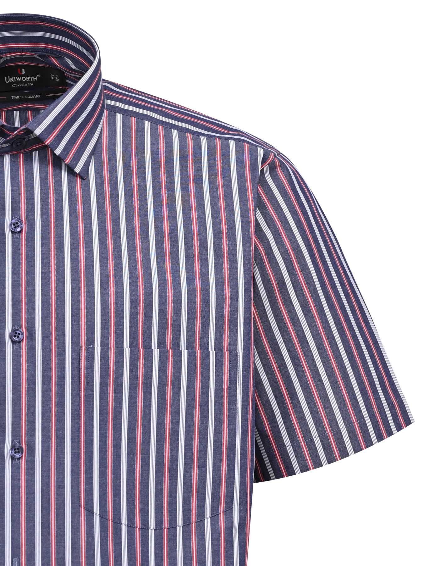 Stripe Navy Tailored Smart Fit Shirt FS2735SH-15.5