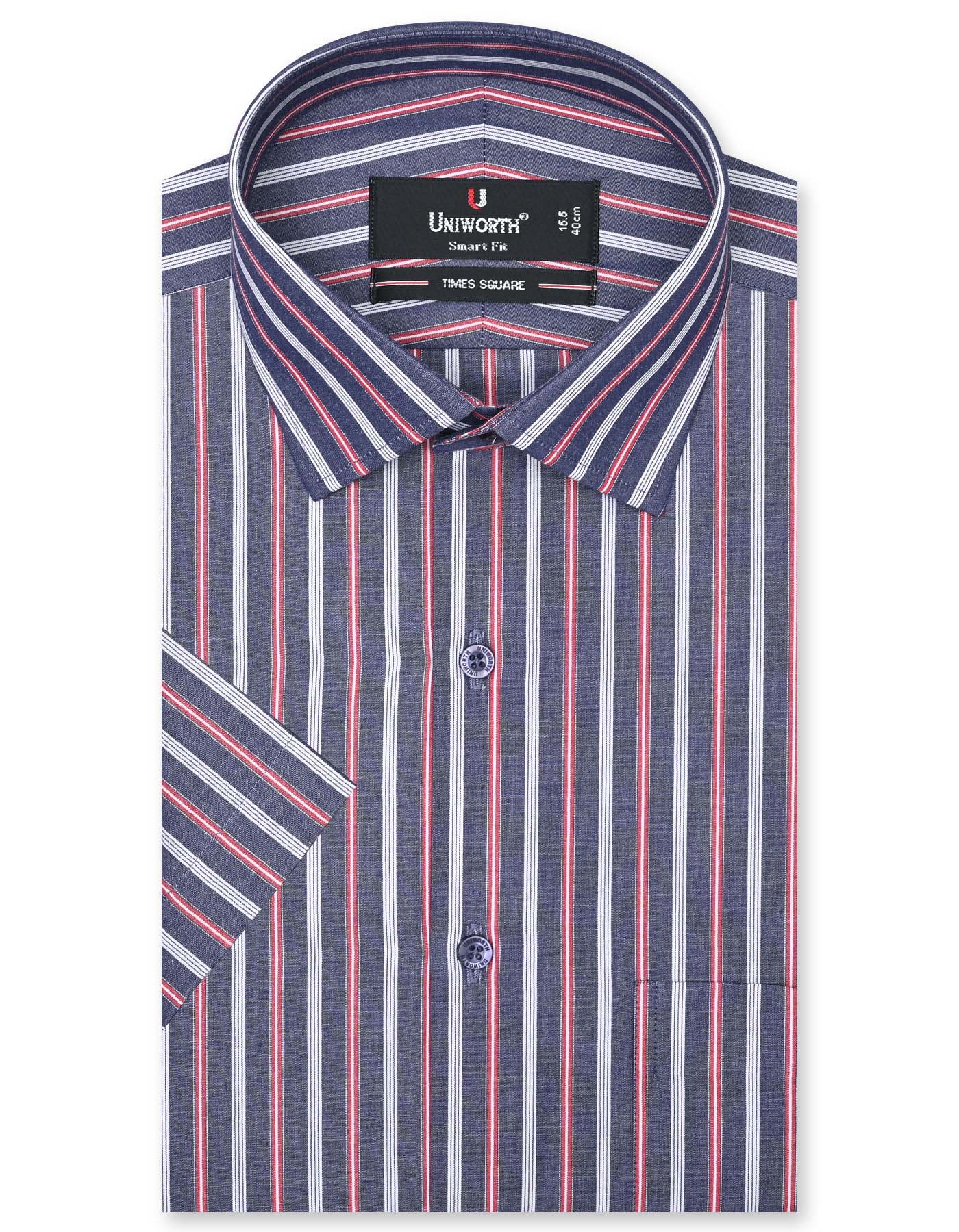 Stripe Navy Tailored Smart Fit Shirt FS2735SH-14.5