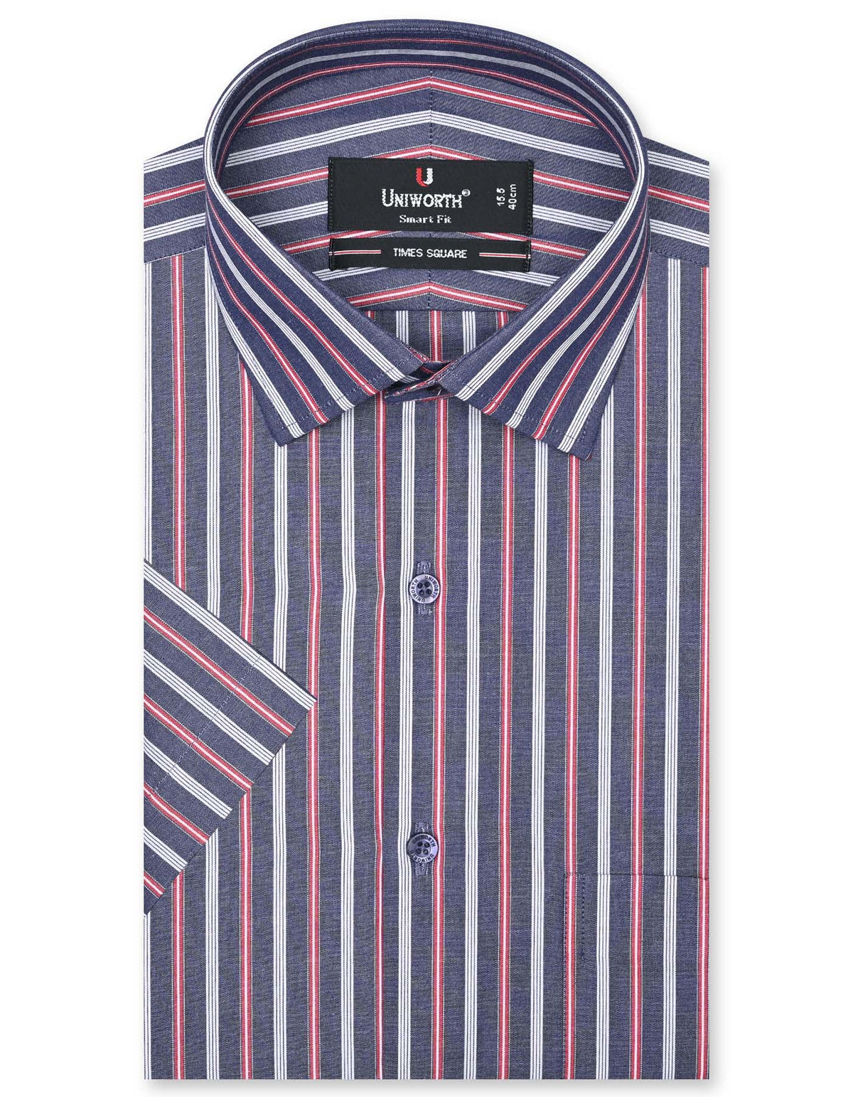 Stripe Navy Tailored Smart Fit Shirt FS2735SH-14.5