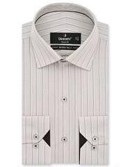 Stripe Beige Classic Fit Shirt FS2738-2RF-14.5