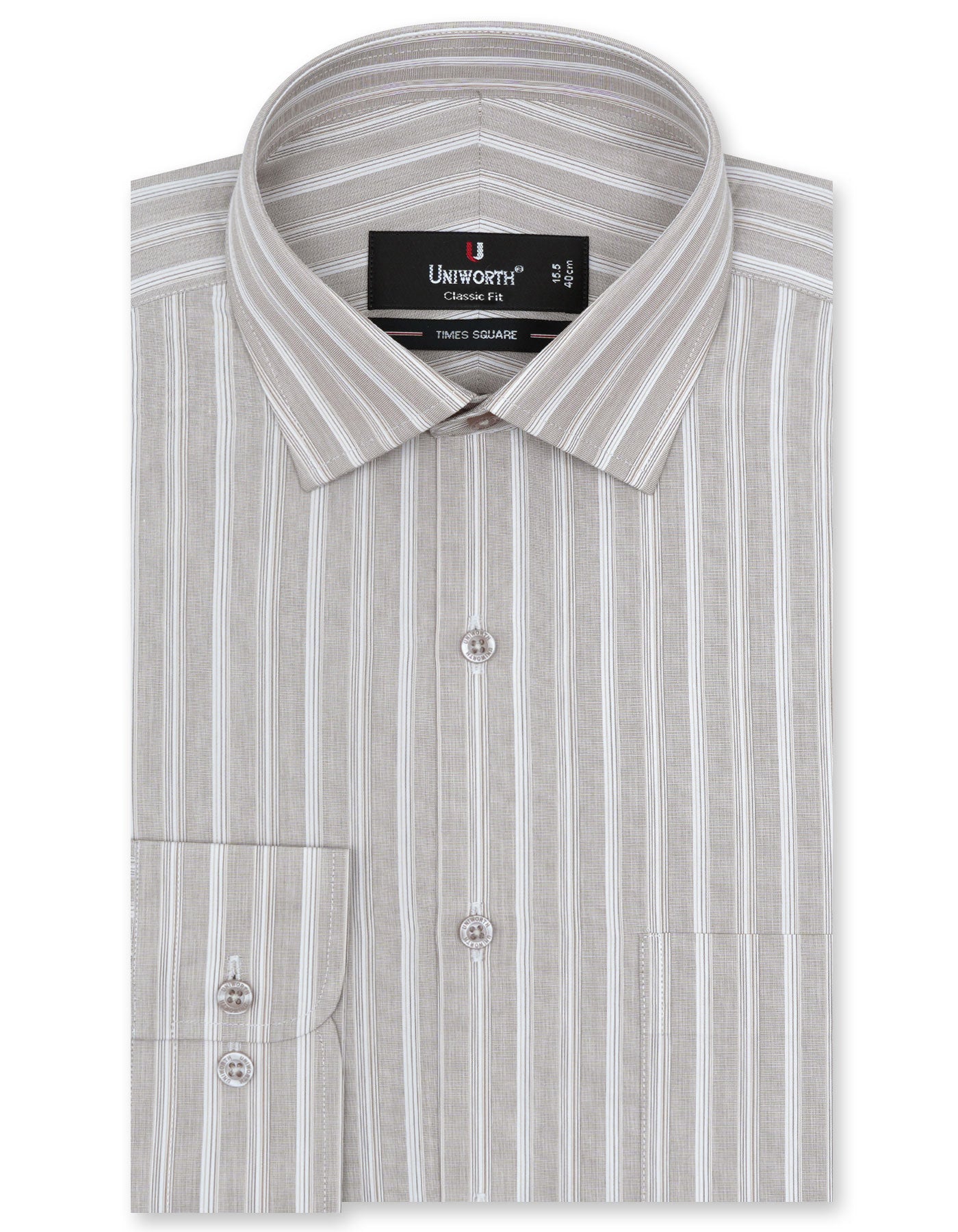 Stripe Beige Classic Fit Shirt FS2740-3RF-14.5