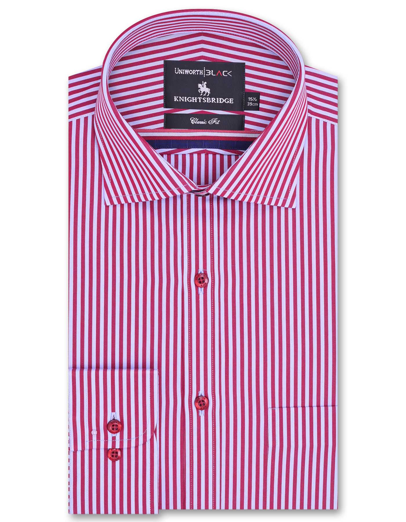 Stripe Maroon/Sky Classic Fit Shirt FS2744-1RF-14.5
