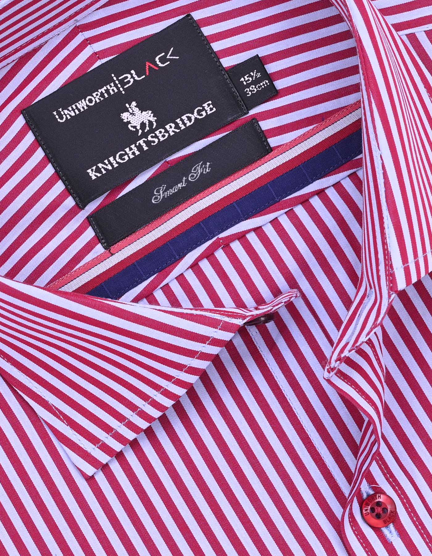 Stripe Maroon/Sky Tailored Smart Fit Shirt FS2744-1SF-15