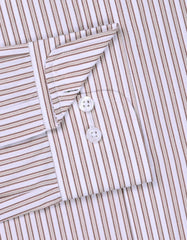 Stripe Brown Classic Fit Shirt FS2744-2RF-15.5