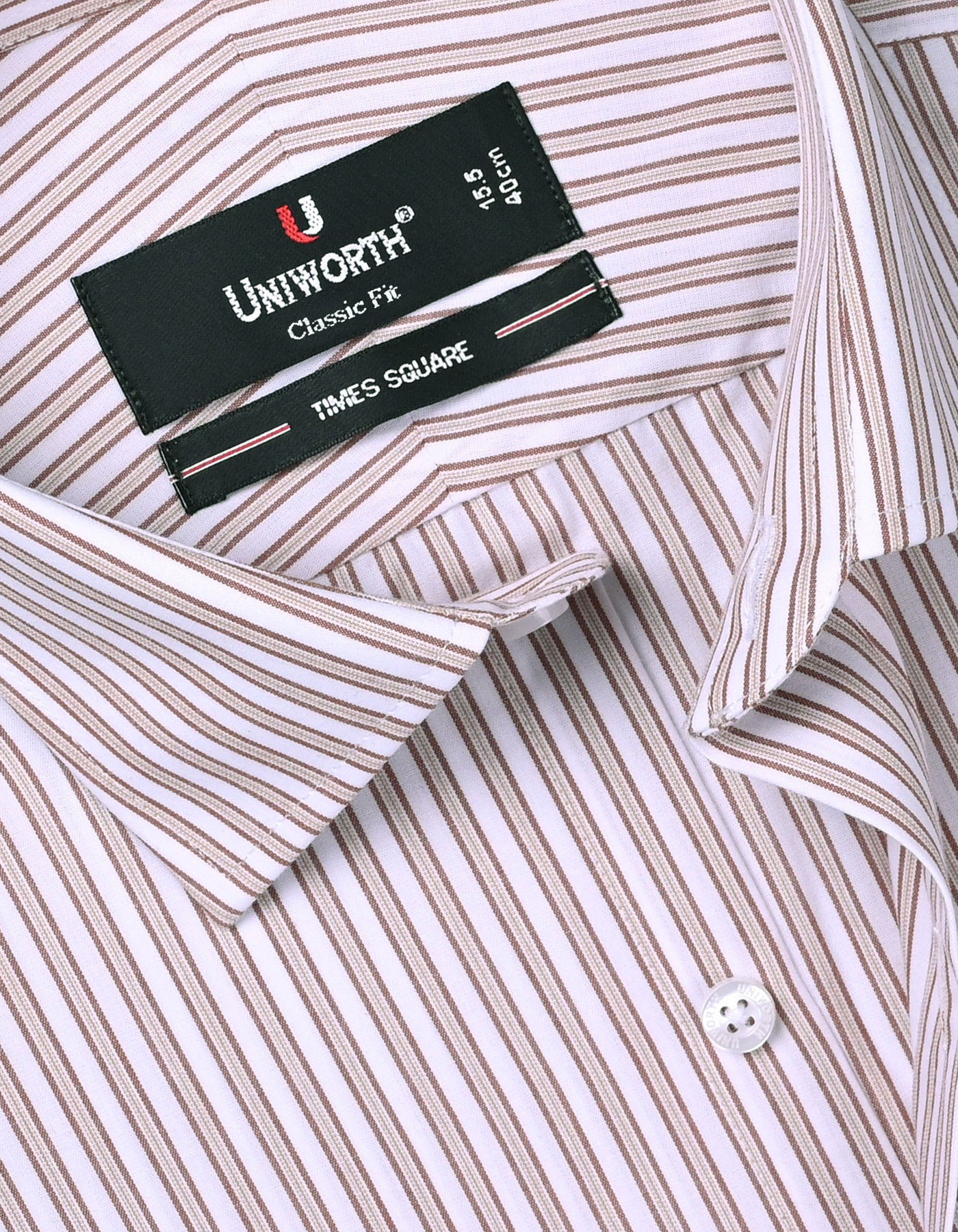 Stripe Brown Classic Fit Shirt FS2744-2RF-15