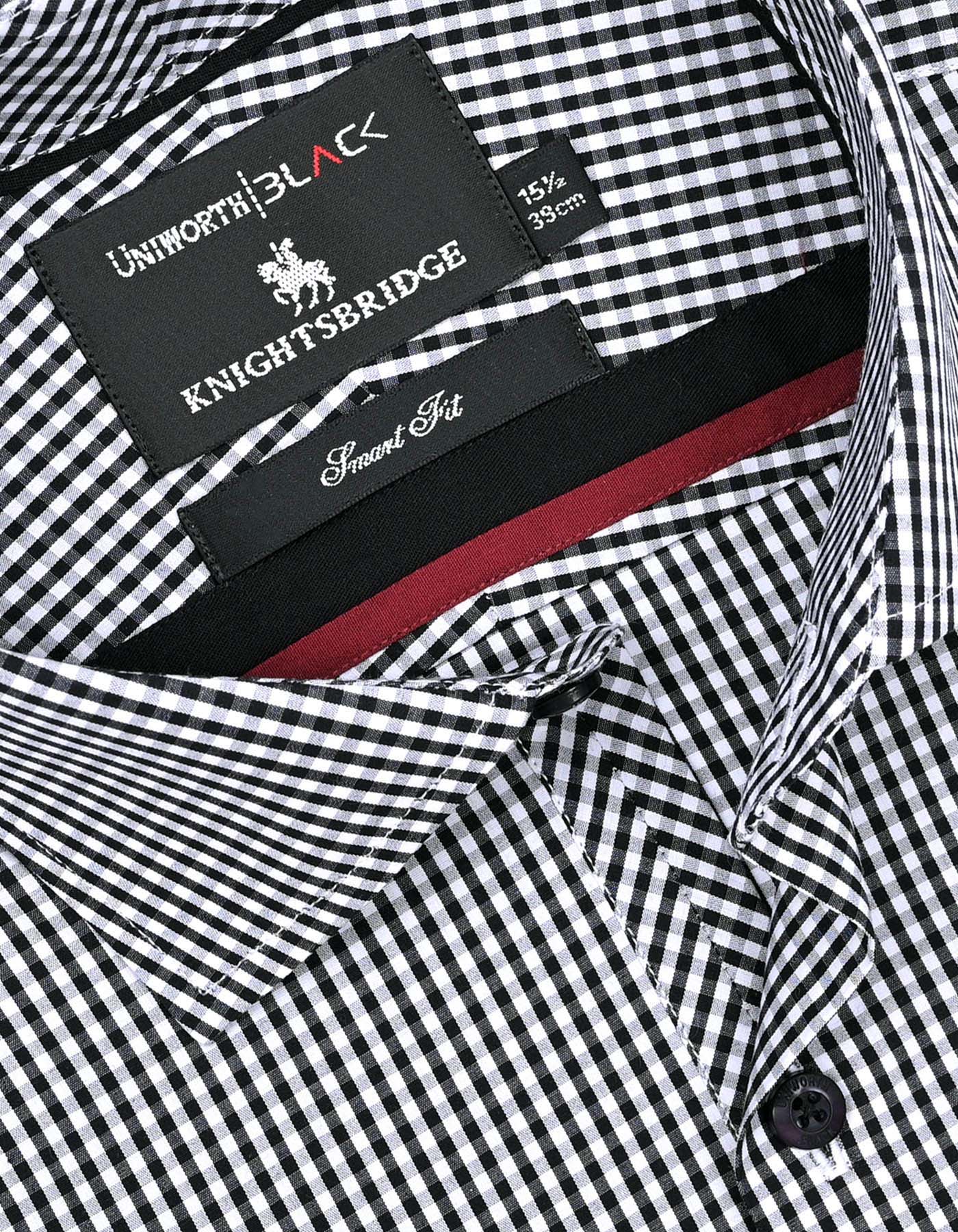 Check White/Black Tailored Smart Fit Shirt FS2746-1SF-15