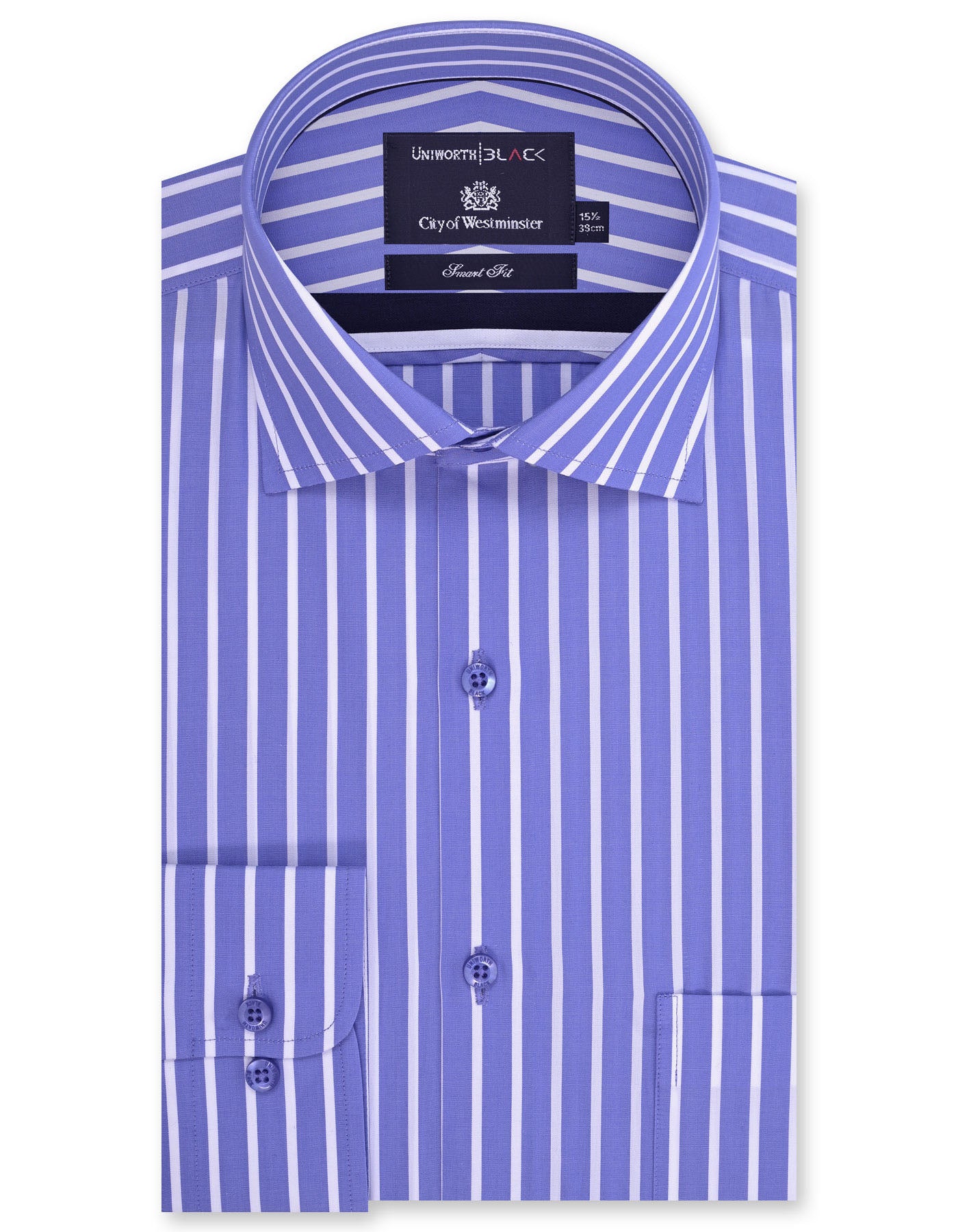 Stripe White/Sky Tailored Smart Fit Shirt FS2746-2SF-14.5