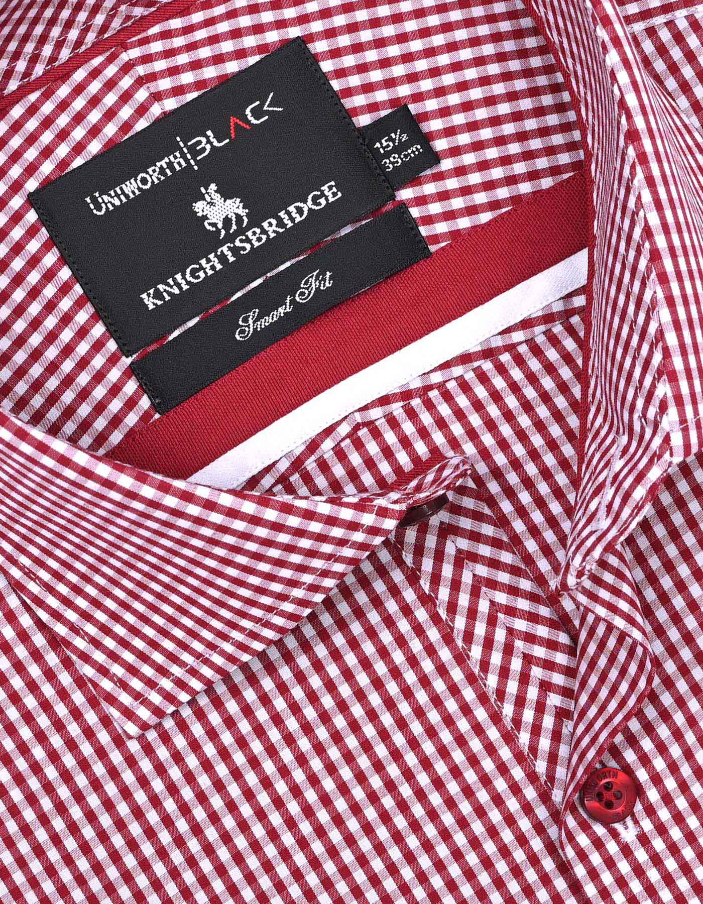 Check White/Red Tailored Smart Fit Shirt FS2747-1SF-15