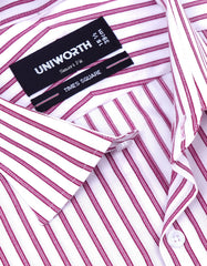 Stripe Maroon Tailored Smart Fit Shirt FS2747-2SF-15