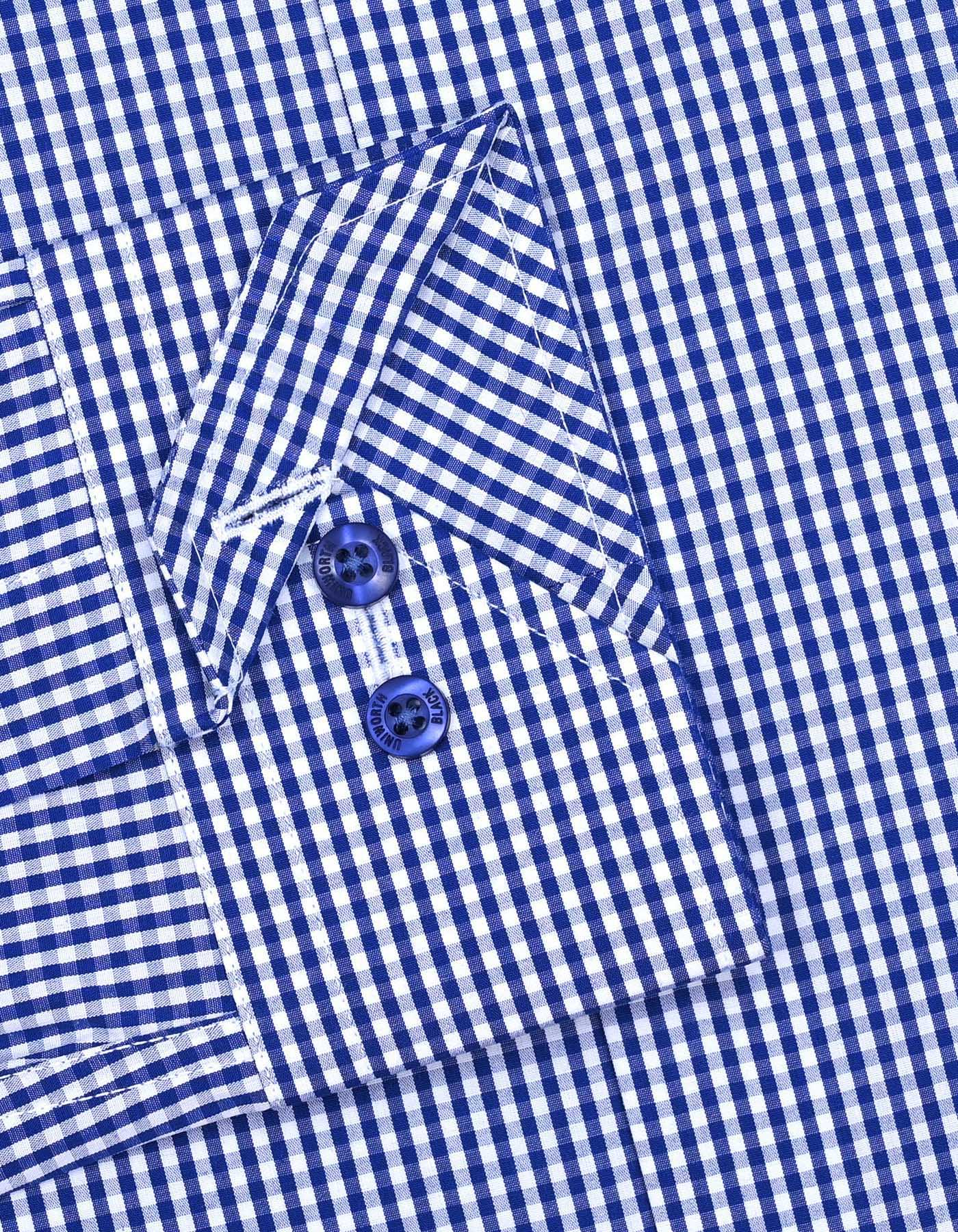 Check White/Blue Tailored Smart Fit Shirt FS2748-1SF-15.5