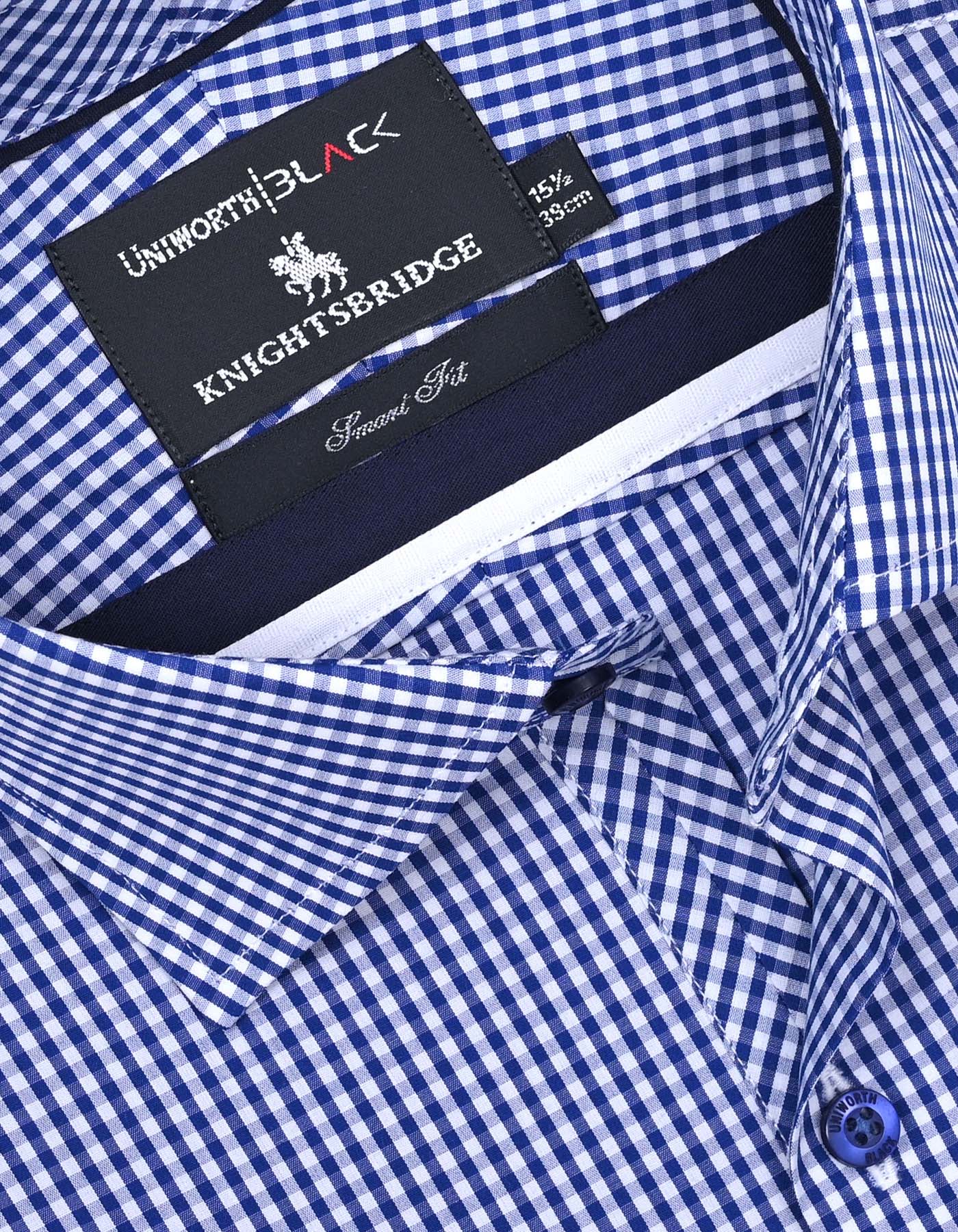 Check White/Blue Tailored Smart Fit Shirt FS2748-1SF-15