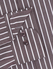Stripe White/Brown Tailored Smart Fit Shirt FS2748SF-15.5