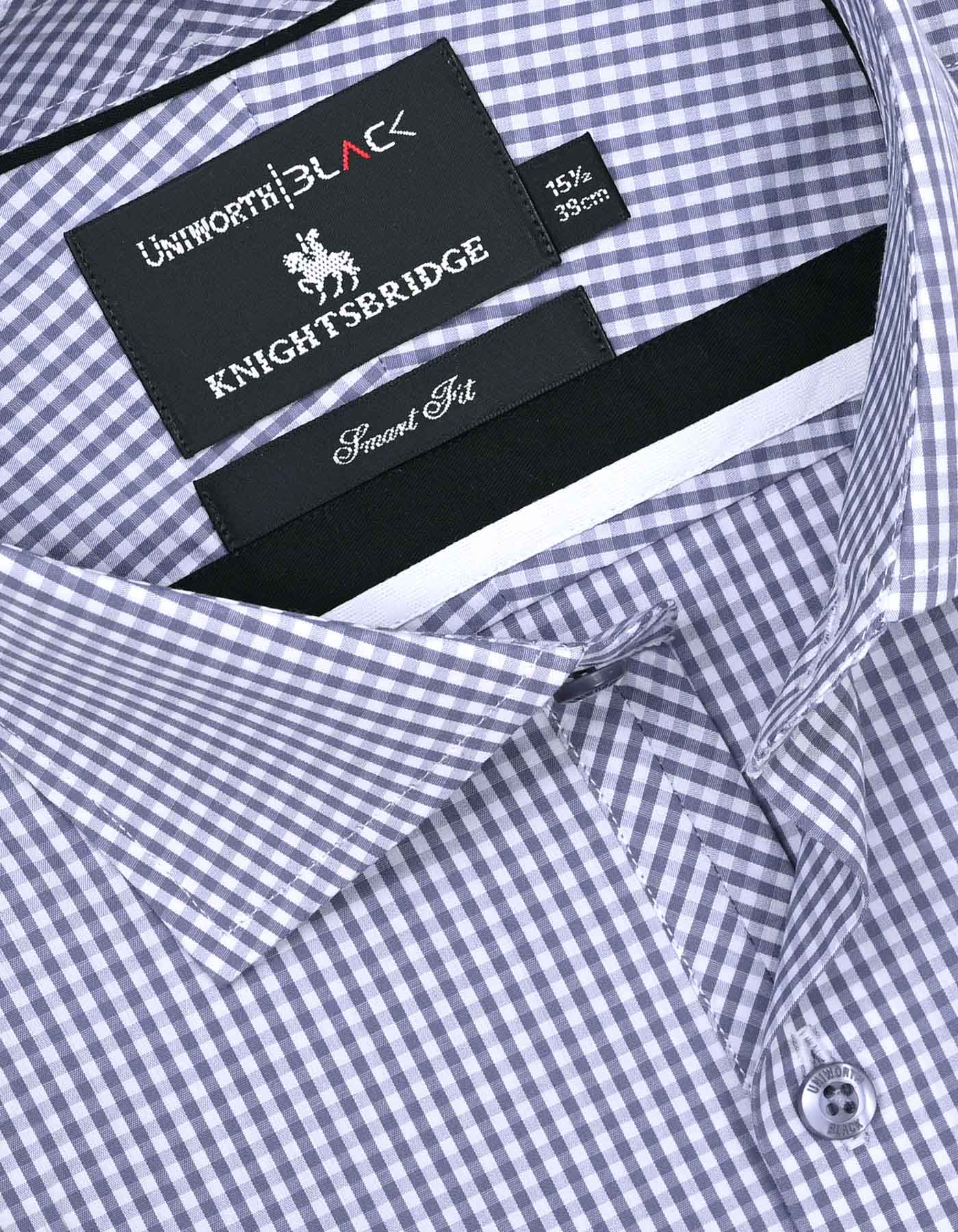 Check White/Grey Tailored Smart Fit Shirt FS2749-1SF-15