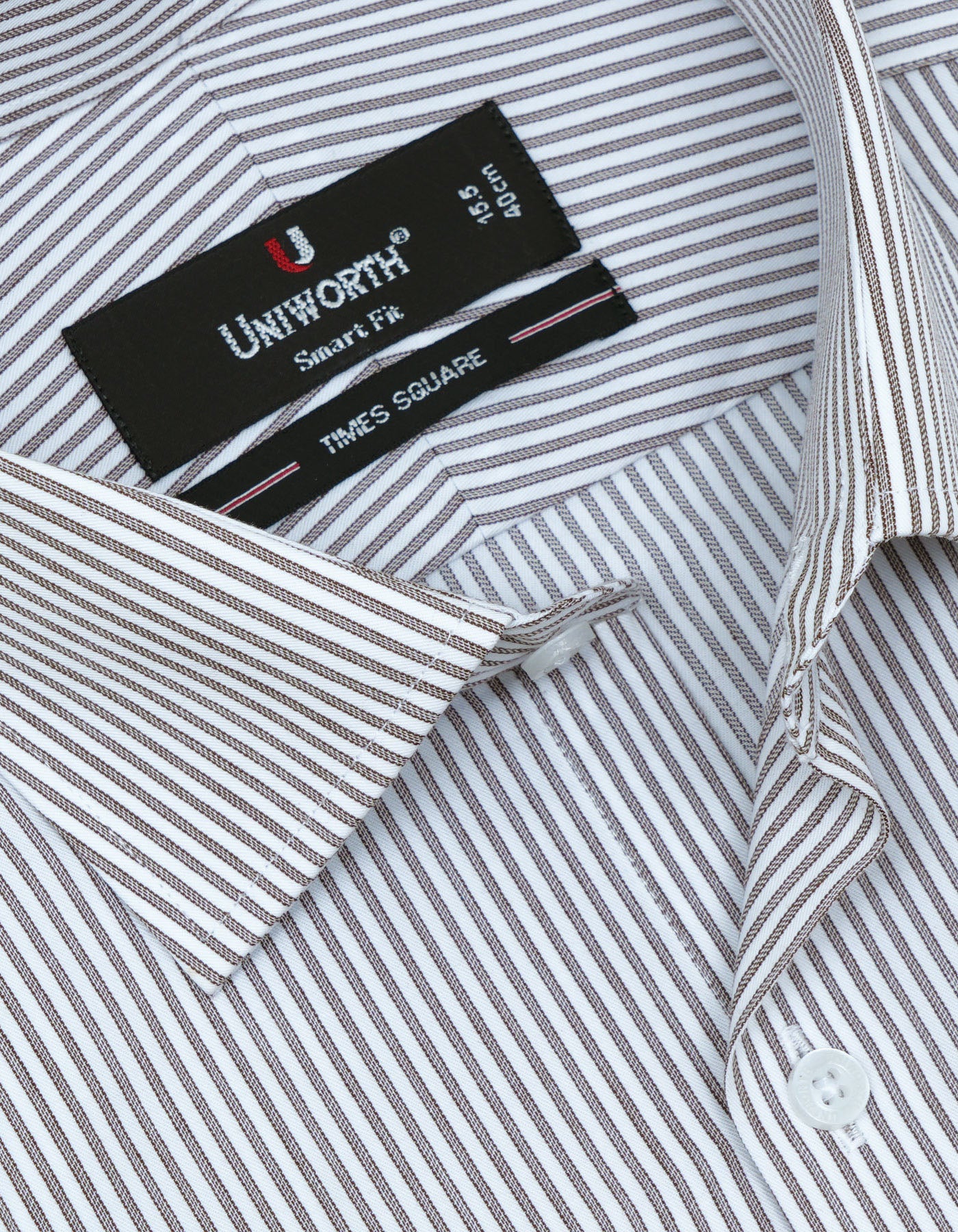 Stripe D Brown Tailored Smart Fit Shirt FS2752SF-15