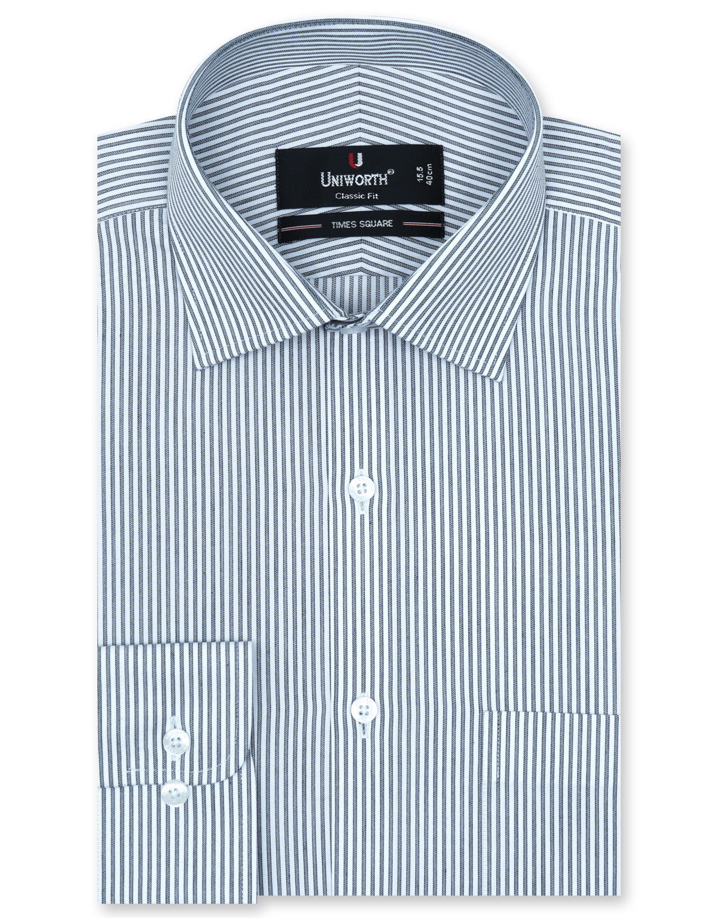 Stripe D Grey Classic Fit Shirt FS2754RF-14.5