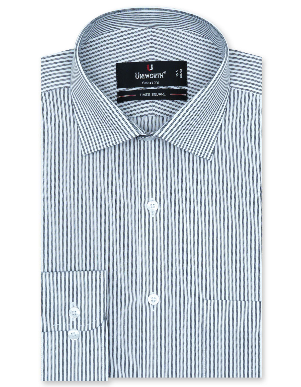 Stripe D Grey Tailored Smart Fit Shirt FS2754SF-14.5